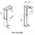 CPU Holder Fully adjustable - White 1 Office Furniture and Home Remote Working