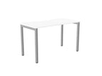 C - Sense Desk - Stocked - SKU: Product Code: CSE - 1PB - LEO - TS1260/WH/SLV , Top: CSE - SOLO - TS1260/WH , Beam: CSE - SOLO - B1200/SLV , Legs: CSE - LEO600/SLV
