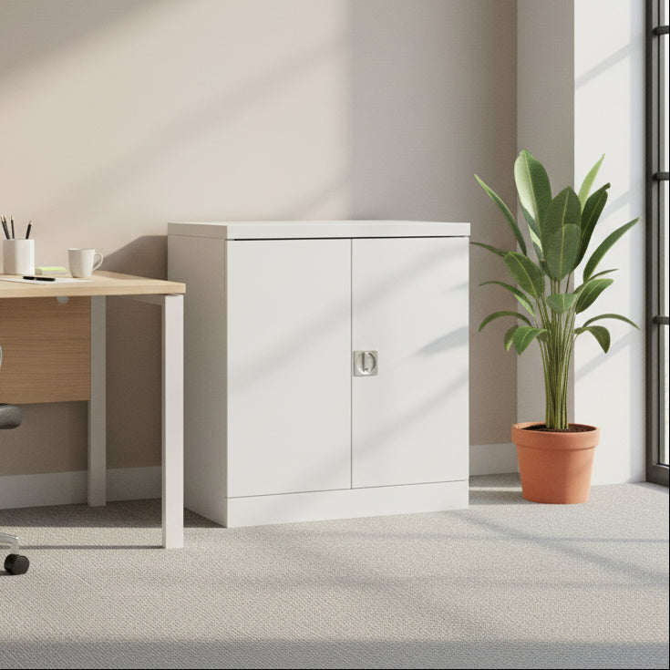 fast delivery stationery two door cupboard self assembly white