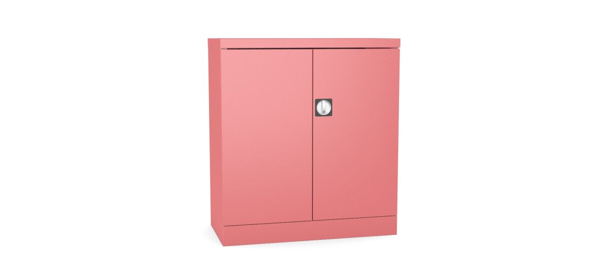 Silverline Kontrax Office Stationery 2 door Cupboard 1 Shelf 102cm CUEC4AGS-pink