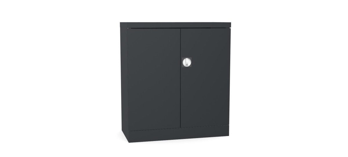 Silverline Kontrax Office Stationery 2 door Cupboard 1 Shelf 102cm CUEC4AGS-black