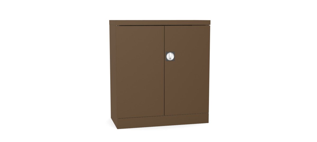 Silverline Kontrax Office Stationery 2 door Cupboard 1 Shelf 102cm CUEC4AGS-coffee