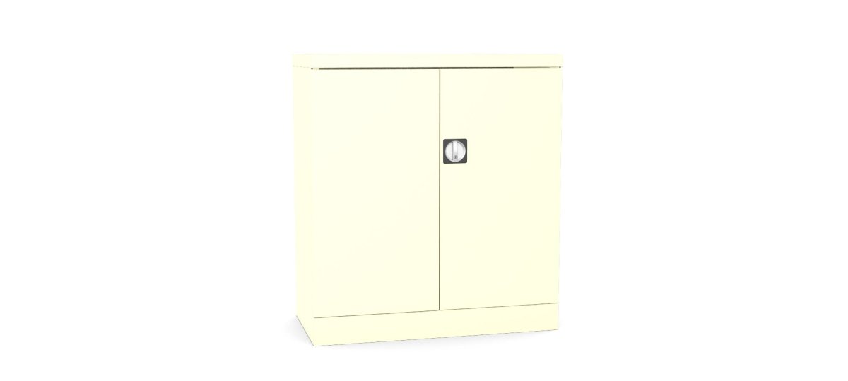 Silverline Kontrax Office Stationery 2 door Cupboard 1 Shelf 102cm CUEC4AGS-Cream