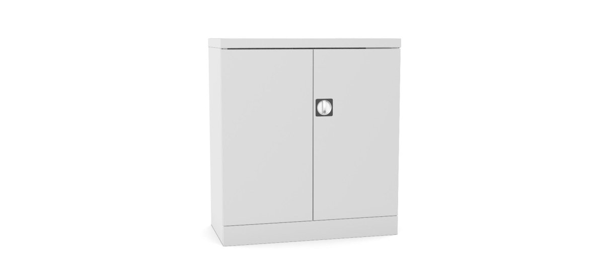 Silverline Kontrax Office Stationery 2 door Cupboard 1 Shelf 102cm CUEC4AGS-grey goose