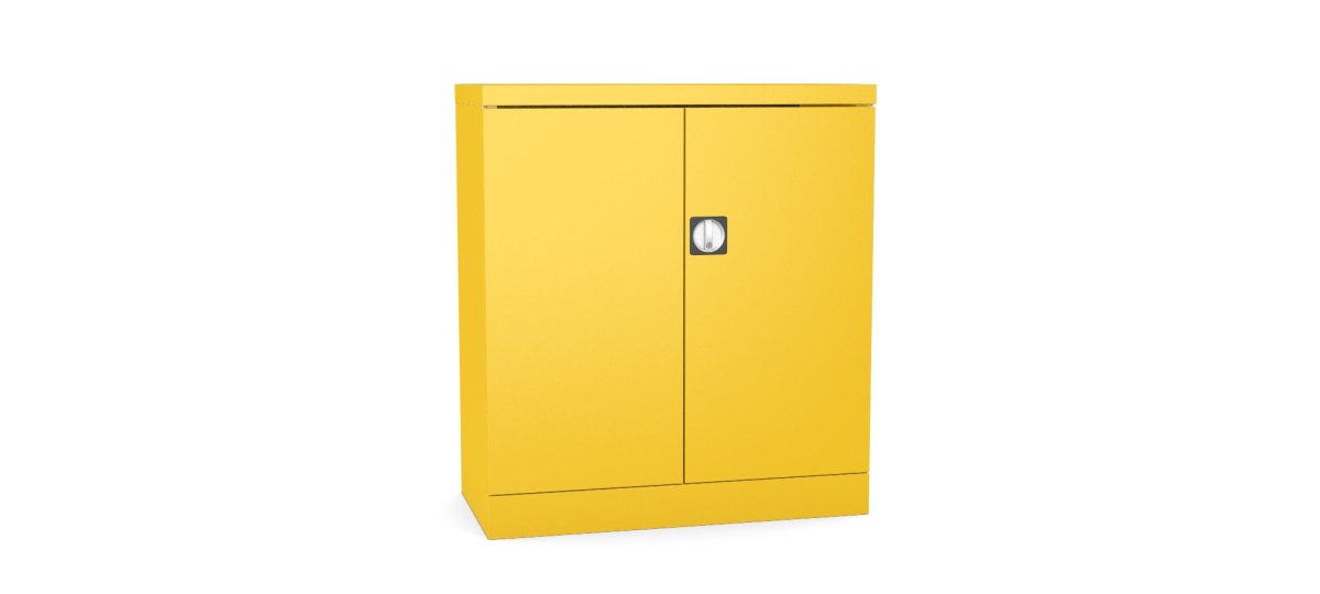 Silverline Kontrax Office Stationery 2 door Cupboard 1 Shelf 102cm CUEC4AGS-yellow