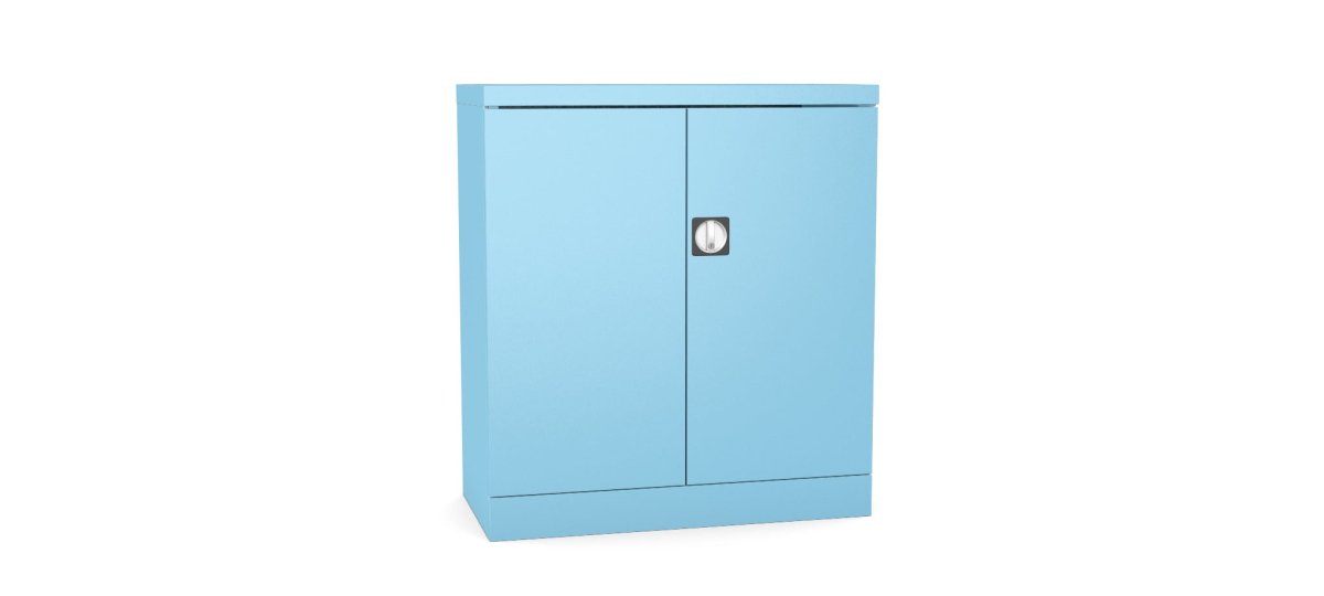 Silverline Kontrax Office Stationery 2 door Cupboard 1 Shelf 102cm CUEC4AGS-blue pale