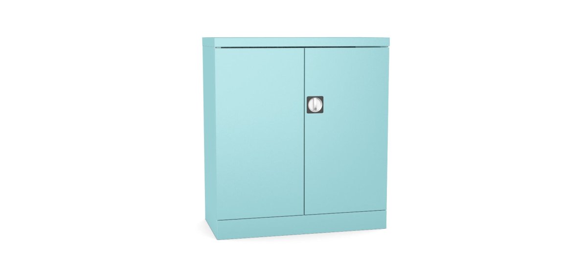 Silverline Kontrax Office Stationery 2 door Cupboard 1 Shelf 102cm CUEC4AGS-turquoise