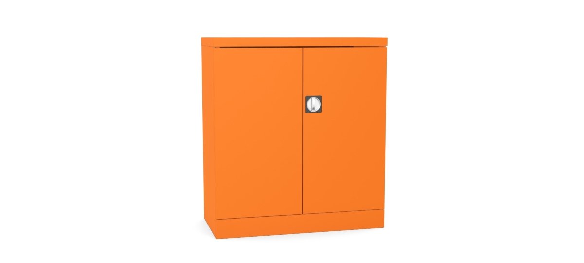 Silverline Kontrax Office Stationery 2 door Cupboard 1 Shelf 102cm CUEC4AGS-orange