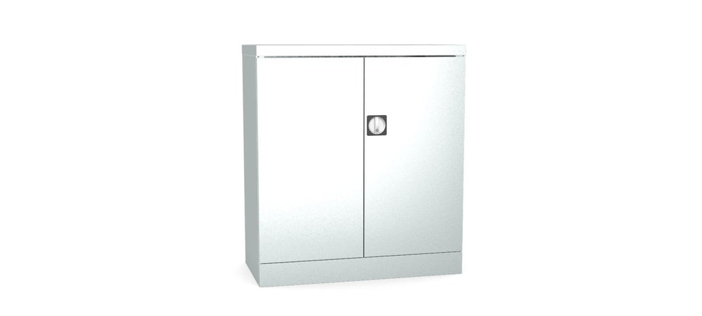 Silverline Kontrax Office Stationery 2 door Cupboard 1 Shelf 102cm CUEC4AGS-silver