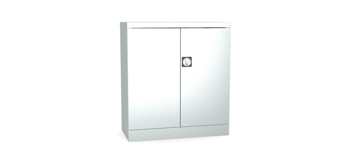 Silverline Kontrax Office Stationery 2 door Cupboard 1 Shelf 102cm CUEC4AGS-silver