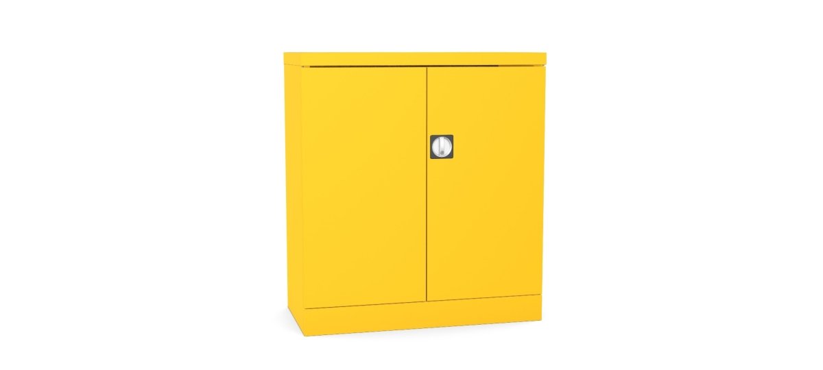 Silverline Kontrax Office Stationery 2 door Cupboard 1 Shelf 102cm CUEC4AGS-yellow sunshine