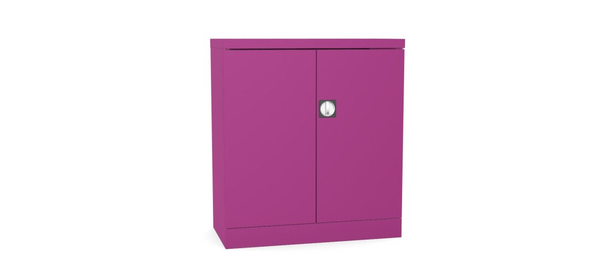 Silverline Kontrax Office Stationery 2 door Cupboard 1 Shelf 102cm CUEC4AGS-purple