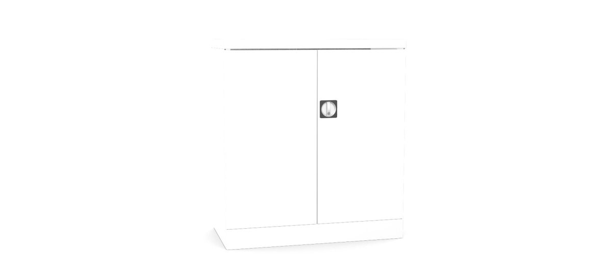 Silverline Kontrax Office Stationery 2 door Cupboard 1 Shelf 102cm CUEC4AGS-white