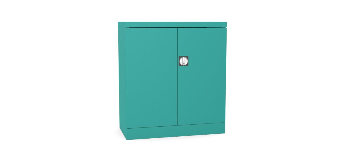 Silverline Kontrax Office Stationery 2 door Cupboard 1 Shelf 102cm CUEC4AGS-verdigris