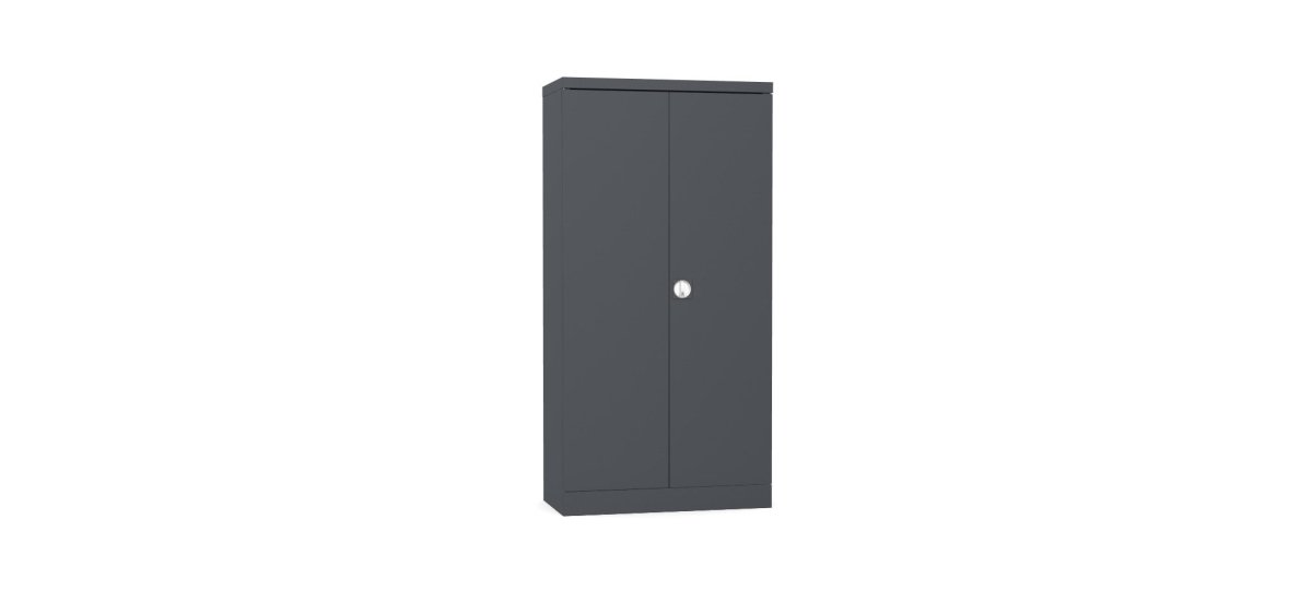 Silverline Kontrax Office Stationery 2 door Tall  Cupboard 3 Shelf 183cm  CUEC7AGS-graphite