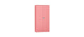 Silverline Kontrax Office Stationery 2 door Tall  Cupboard 3 Shelf 183cm  CUEC7AGS-pink