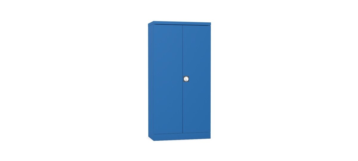 Silverline Kontrax Office Stationery 2 door Tall  Cupboard 3 Shelf 183cm  CUEC7AGS-blue