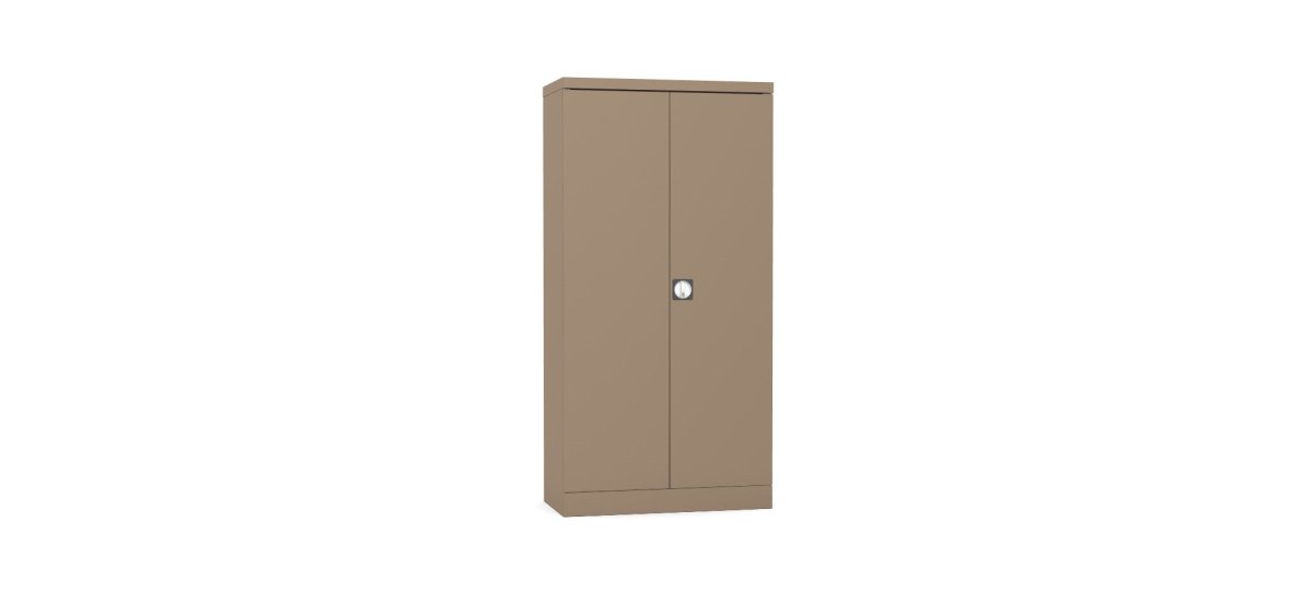 Silverline Kontrax Office Stationery 2 door Tall  Cupboard 3 Shelf 183cm  CUEC7AGS-brown