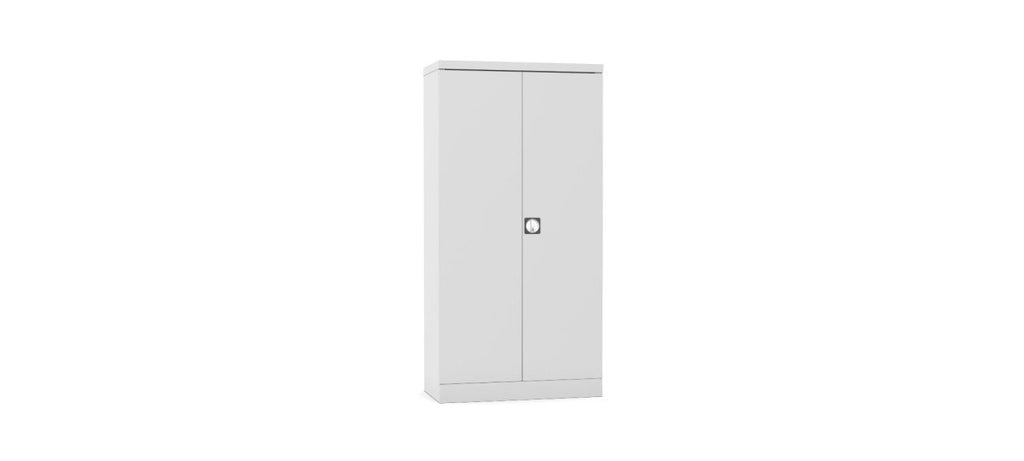 Silverline Kontrax Office Stationery 2 door Tall  Cupboard 3 Shelf 183cm  CUEC7AGS-Light Grey