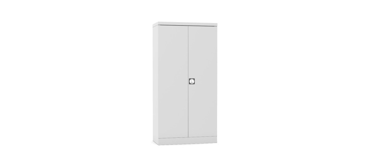 Silverline Kontrax Office Stationery 2 door Tall  Cupboard 3 Shelf 183cm  CUEC7AGS-Light Grey