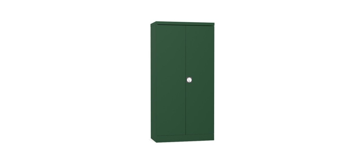 Silverline Kontrax Office Stationery 2 door Tall  Cupboard 3 Shelf 183cm  CUEC7AGS-Green