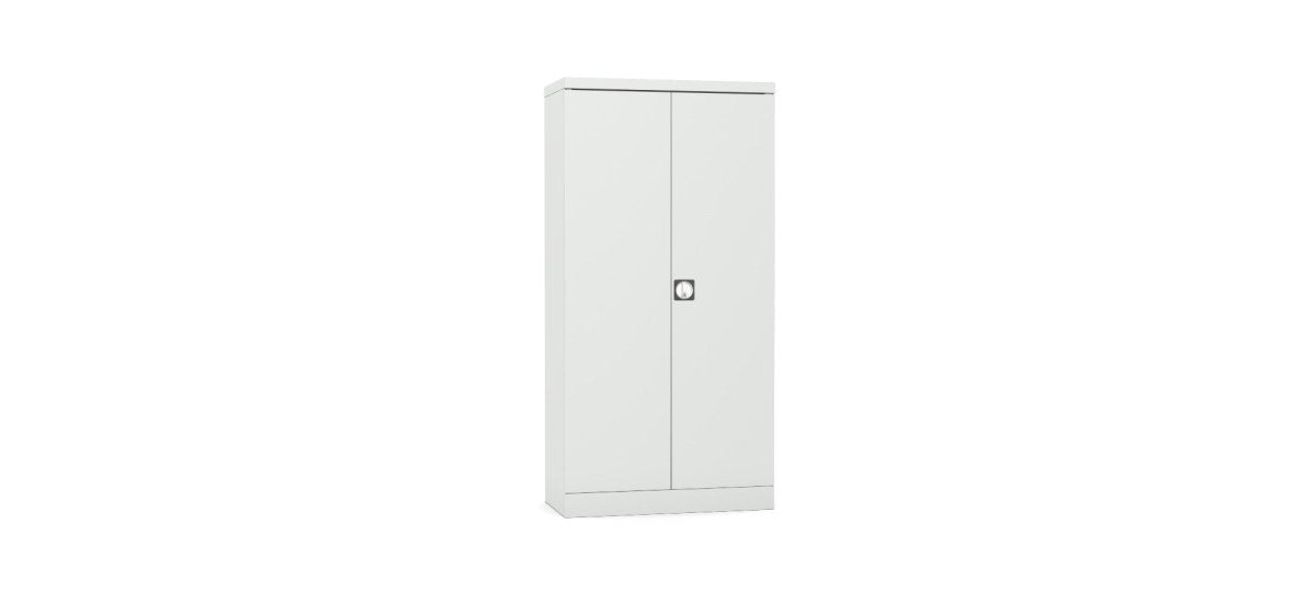 Silverline Kontrax Office Stationery 2 door Tall  Cupboard 3 Shelf 183cm CUEC7AGS-grey light