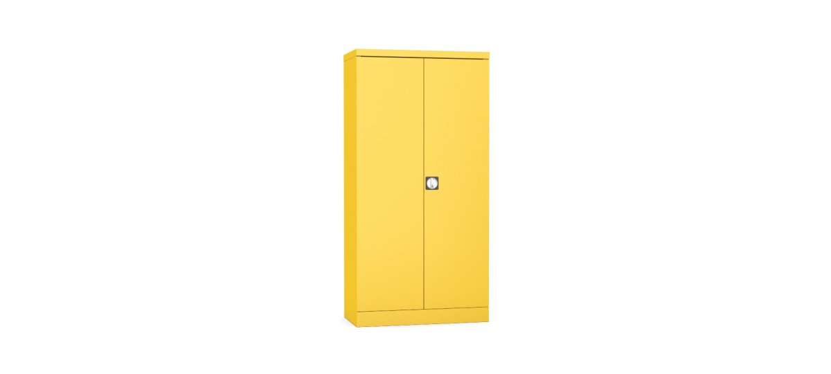 Silverline Kontrax Office Stationery 2 door Tall  Cupboard 3 Shelf 183cm  CUEC7AGS-yellow