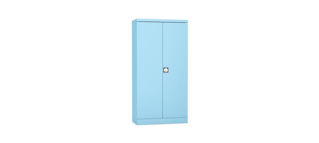 Silverline Kontrax Office Stationery 2 door Tall  Cupboard 3 Shelf 183cm  CUEC7AGS-pale blue