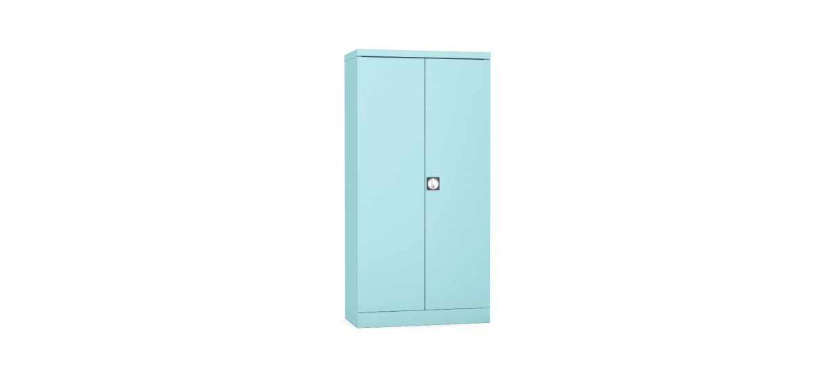 Silverline Kontrax Office Stationery 2 door Tall  Cupboard 3 Shelf 183cm  CUEC7AGS-turquoise