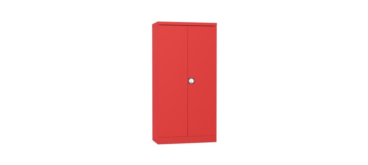 Silverline Kontrax Office Stationery 2 door Tall  Cupboard 3 Shelf 183cm  CUEC7AGS-red