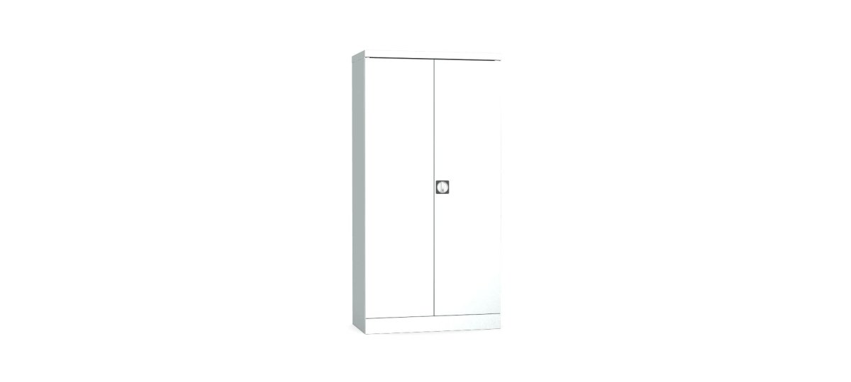Silverline Kontrax Office Stationery 2 door Tall  Cupboard 3 Shelf 183cm  CUEC7AGS-silver