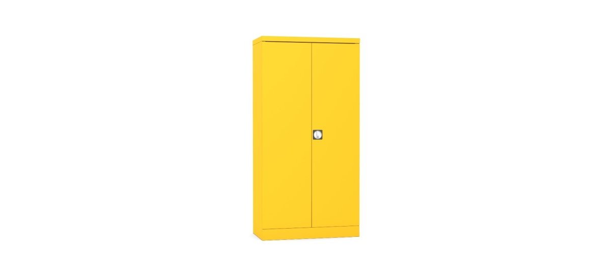 Silverline Kontrax Office Stationery 2 door Tall  Cupboard 3 Shelf 183cm  CUEC7AGS-yellow sunshine