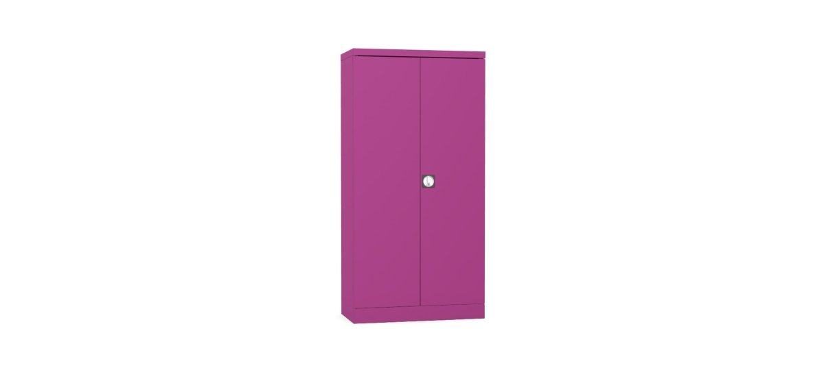 Silverline Kontrax Office Stationery 2 door Tall  Cupboard 3 Shelf 183cm  CUEC7AGS-purple