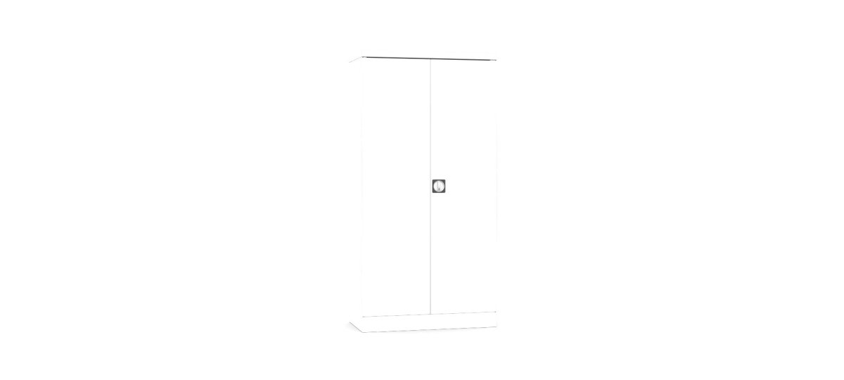 Silverline Kontrax Office Stationery 2 door Tall  Cupboard 3 Shelf 183cm  CUEC7AGS-white