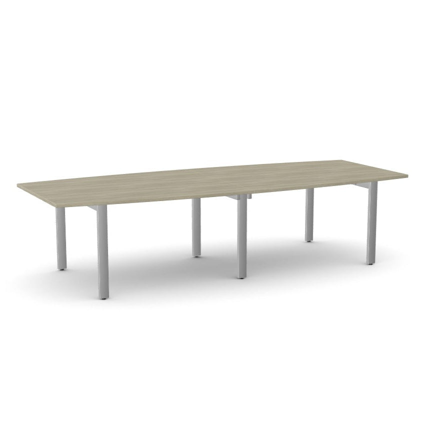 Office Switch Two Piece Curved Meeting Table, Open Leg