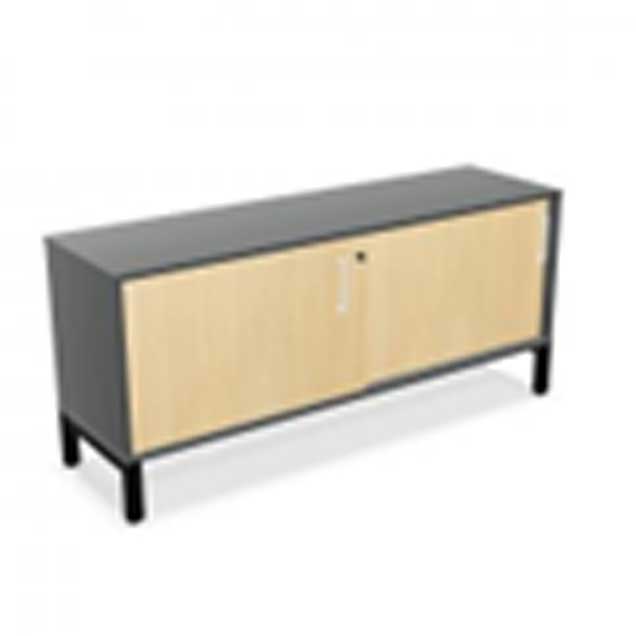 Credenza Sideboard Sliding Door Slate Oak  140cm W 63cm H 40cm D Nowy Styl