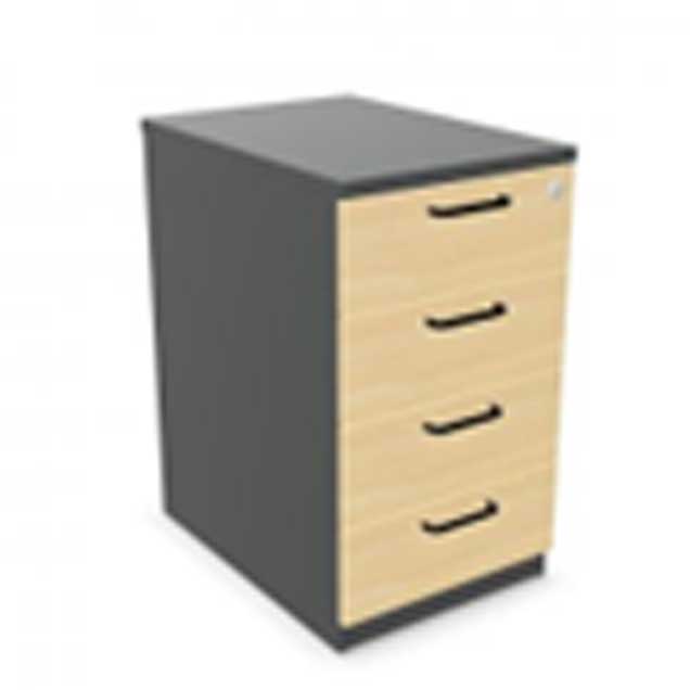 ES Desk High Pedestal 4 Drawer Slate Oak Nowy StylThat’s My Office Furniture, 360 Degree View storage, desk, chair