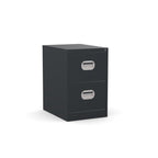 2 Drawer Black Colour Filing Cabinet 3D View & AR Silverline Kontrax FCEC2FS