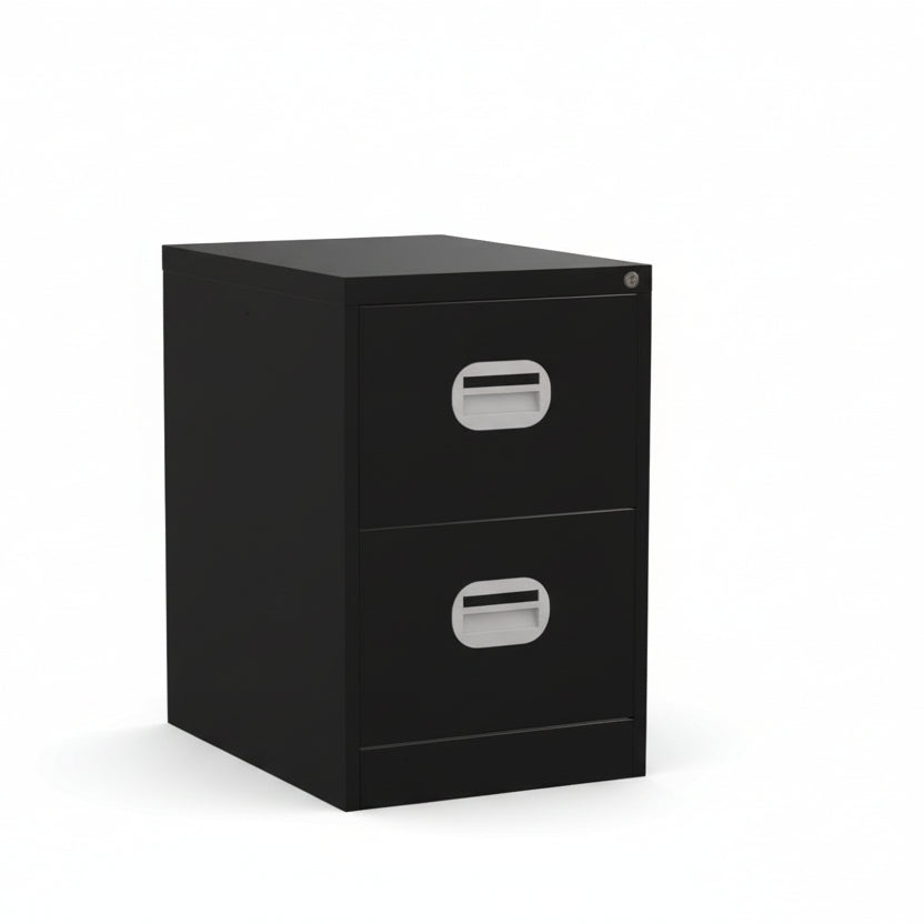 2 Drawer Filing Cabinet Metral locking  FCEC2F-Black
