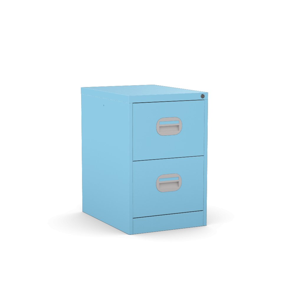 2 Drawer | Pale Blue | Filing Cabinet | Metal | Locking FCEC2F Budget 2 Drawer 