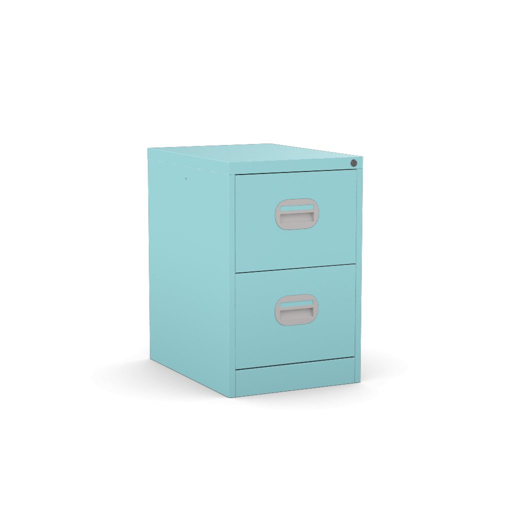 2 Drawer | Turquoise | Filing Cabinet | Metal | Locking FCEC2F Budget 2 Drawer 
