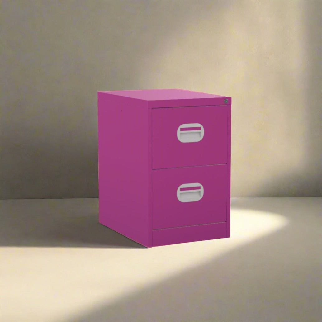 Colourful Budget 2 Drawer Filing Cabinet 360° View & AR Silverline Kontrax FCEC2F 3 Office Furniture