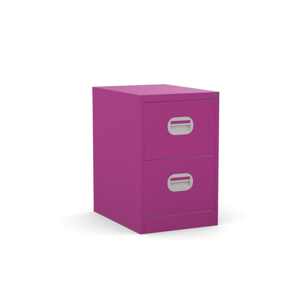 2 Drawer Purple Colour Filing Cabinet 3D View & AR Silverline Kontrax FCEC2FS