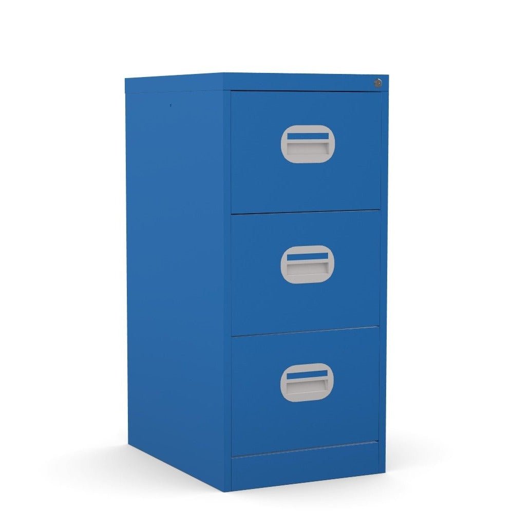 3 Drawer Filing Cabinet Metal locking  FCEC3F BlueThat’s My Office Furniture, 360 Degree View storage, desk, chair