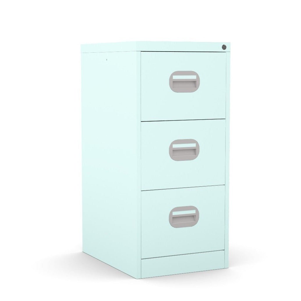 3 Drawer Filing Cabinet Metal locking  FCEC3F Peppermint