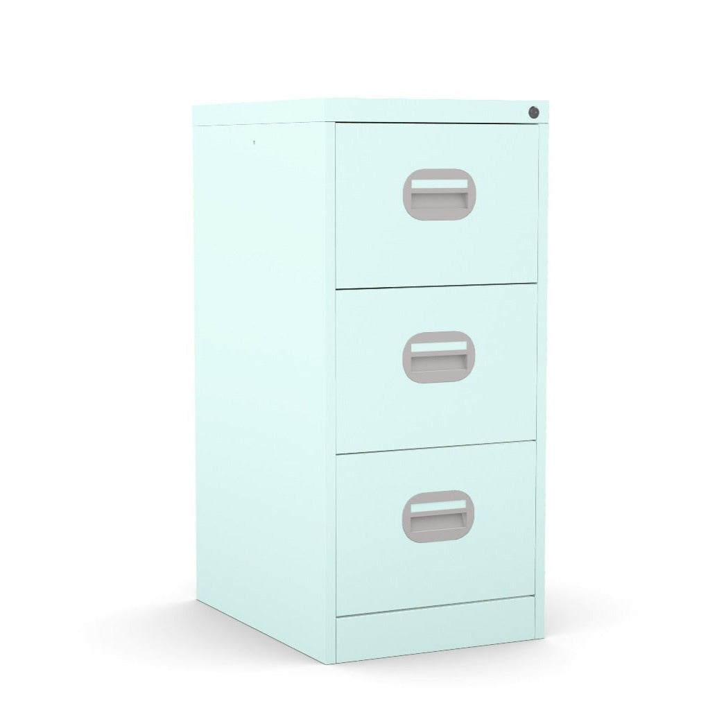 3 Drawer Filing Cabinet Metal locking  FCEC3F Peppermint