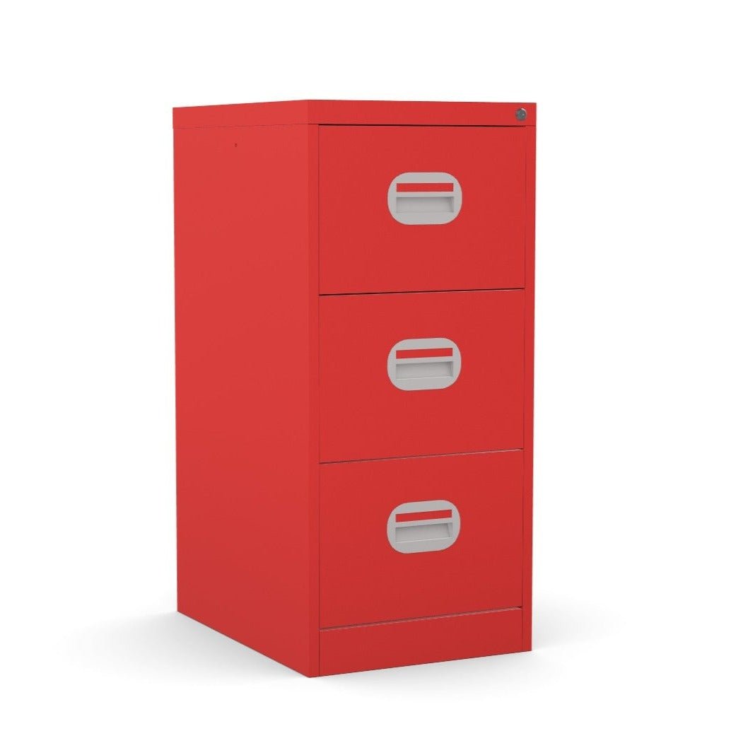 3 Drawer Filing Cabinet Metral locking  FCEC3F-RedThat’s My Office Furniture, 360 Degree View storage, desk, chair
