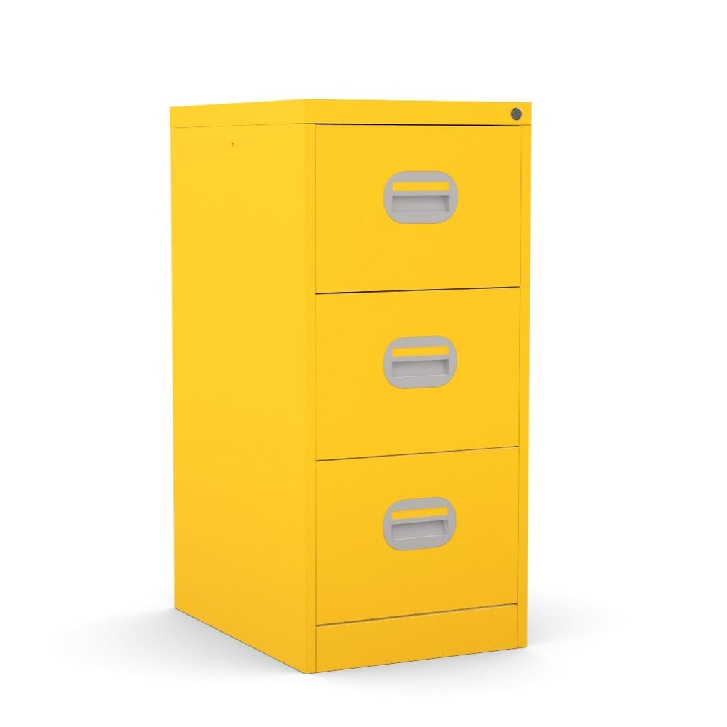3 Drawer Filing Cabinet Metal locking  FCEC3F Yellow