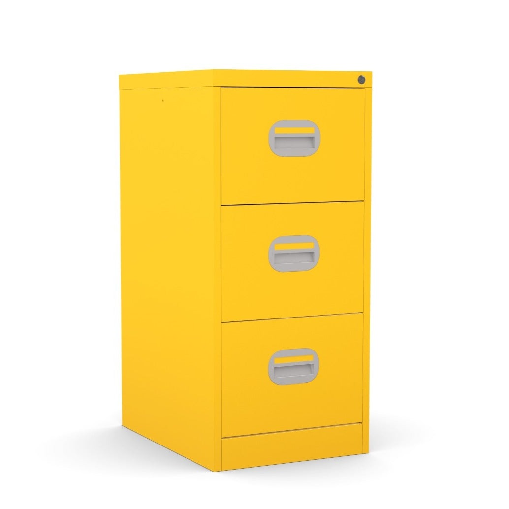 3 Drawer Filing Cabinet Metal locking  FCEC3F Yellow