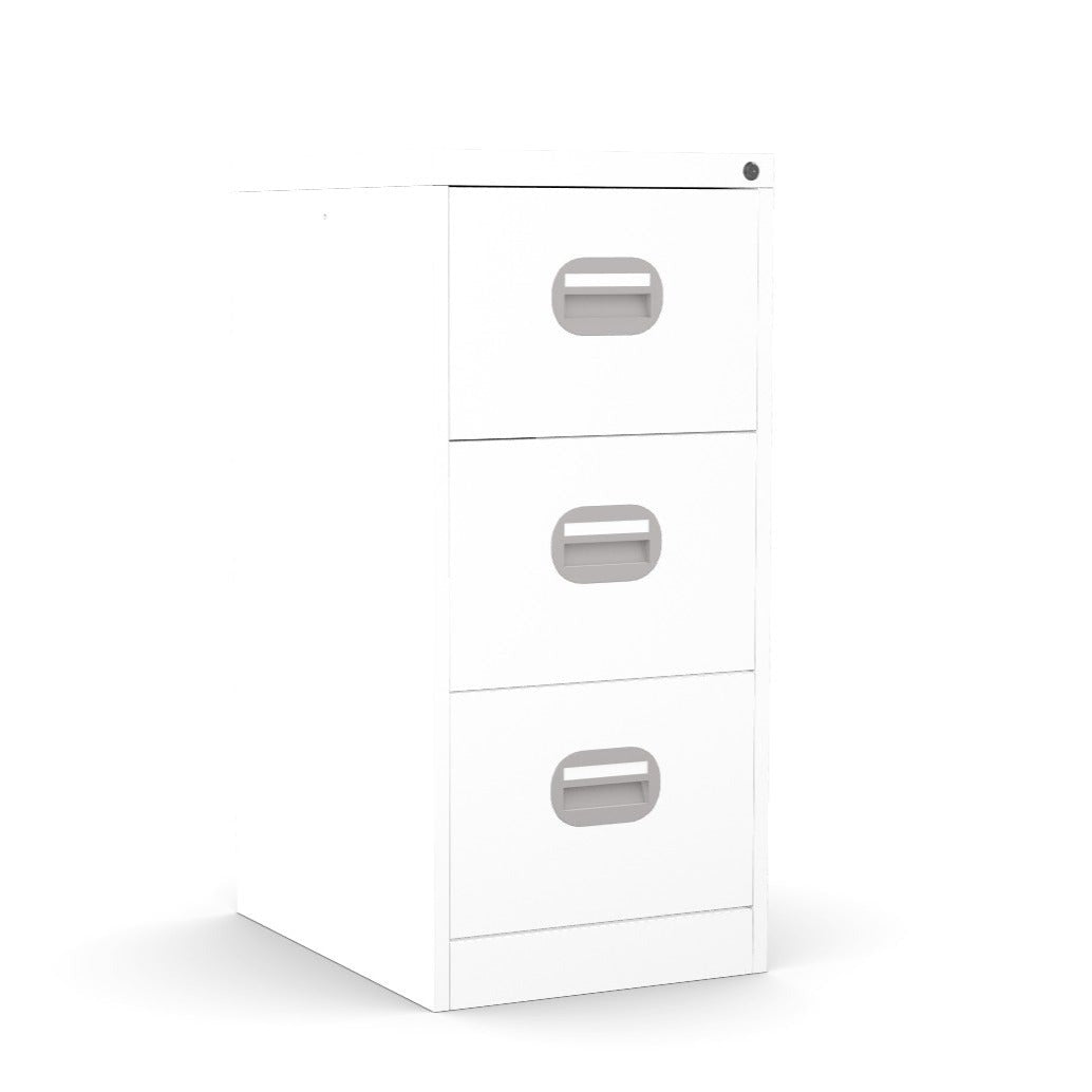 3 Drawer Filing Cabinet Metal locking  FCEC3F White